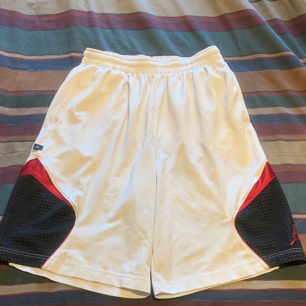 Jordan White and Red Men's Athletic Shorts
